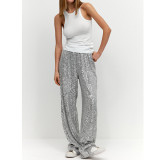 Shimmering Glamour Woudeyou's InsY2K Sparkling Straight-Leg Trousers