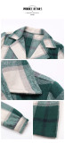 Plaid Collared Neck Button Up Long Sleeve Jacket