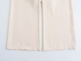 Pocket-Embellished Linen Shirt with Mid-Waist Trousers Set
