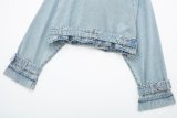 Stylish Fold-over Collar Fashion forward Denim Jacket