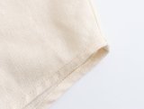 Pocket-Embellished Linen Shirt with Mid-Waist Trousers Set
