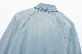 Stylish Fold-over Collar Fashion forward Denim Jacket