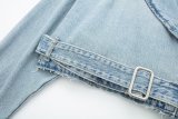 Stylish Fold-over Collar Fashion forward Denim Jacket