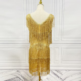 Shimmering Fringe Sleeveless Dress