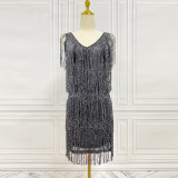 Shimmering Fringe Sleeveless Dress