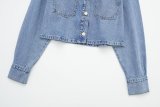 Denim Jacket with High Waist Midi Skirt