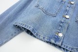Denim Jacket with High Waist Midi Skirt