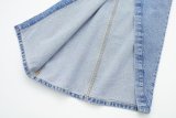 Denim Jacket with High Waist Midi Skirt