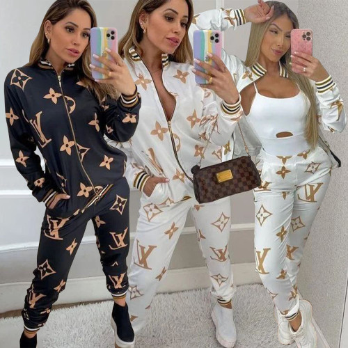 High Quality Thread Zipper Pocket Jacket Two Piece Set