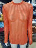Long Sleeves and Round Neck Breathable Knit Sweater