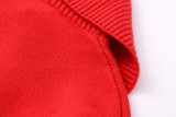 Zipper Turndown Neck Knitted Sweater