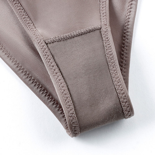 Women's Seamless Underwear Ice Silk Bikini with Cotton Gusset