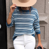 Women's Knitted O-Neck Pullover Spring Autumn Thick Warm Sweater