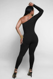 Elegant Single Shoulder One-Piece Jumpsuit