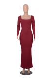 Slim Fit Turtleneck Long Sleeve Knit Dress