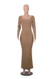 Slim Fit Turtleneck Long Sleeve Knit Dress