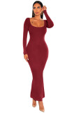 Slim Fit Turtleneck Long Sleeve Knit Dress