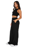 Women's Summer Palazzo Pants Wide Leg Long Pants with Pockets