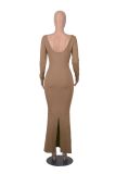 Slim Fit Turtleneck Long Sleeve Knit Dress
