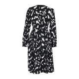 Allover Print Twist Front Tie Back Dress