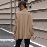 Solid Color Turtleneck Sweater