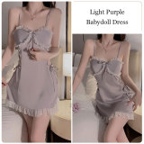Seductive Satin Lace Backless Strap Temptation Set