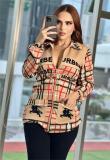 Casual Turndown Neck Printed Zipper Sweatsuit Jacket