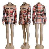 Casual Turndown Neck Printed Zipper Sweatsuit Jacket