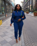 Solid Color Long Sleeve Hollow Out Pant Set
