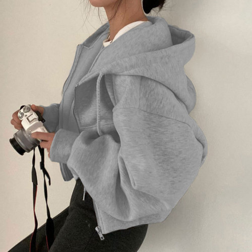Ladies Autumn Winter Hoodie Coats Short Warm Jacket Casual Outerwear Tops