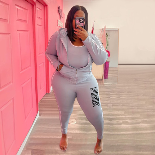 2023 Plus Size Women Clothing Women Sweatsuit Set Printed Sport Wear Track Suit