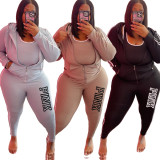 2023 Plus Size Women Clothing Women Sweatsuit Set Printed Sport Wear Track Suit