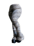 Colorful Striped Plush Furry Pile Pants