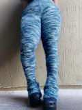 Colorful Striped Plush Furry Pile Pants