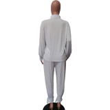 Solid Shirt Collar Pit Pocket Top Pant Set