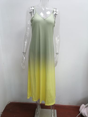 Y2K Summer V Neck Straps Long Skirt Loose Large Size Long Dress