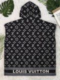 Socialite Printed Loose Hoodie Buttoned Wool Coat Dress