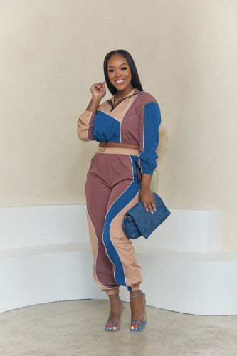 Colorblock Long Sleeve Sportswear Set
