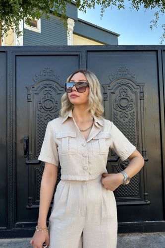 Crop Top and Long Pants Set for Women