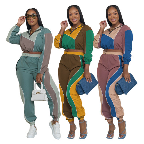 Colorblock Long Sleeve Sportswear Set
