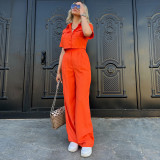 Crop Top and Long Pants Set for Women