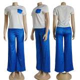 Women's Short Sleeve Tops & Wide-leg Pants Two-piece Set
