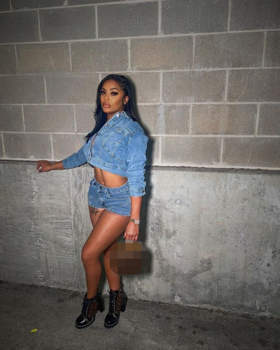 Stretchy Shorts and Denim Jacket Set