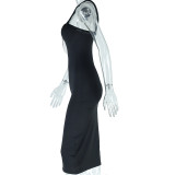 Back Headband Cross Strap Bodycon Dress