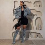 Fashion Multi-Pocket Denim Cotton Jacket