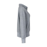 Gray Turndown Collar Sweatshirt