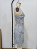 Sparkling Zip-Back Bodycon Dress