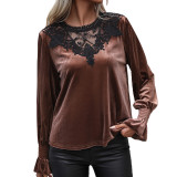 Solid Color Long Sleeve Knitted Shirt