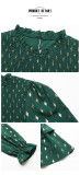 Surplice Ruffle Trim Long Sleeve Shirts