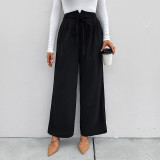 Plus Paperbag Waist Belted Wide Leg Pants